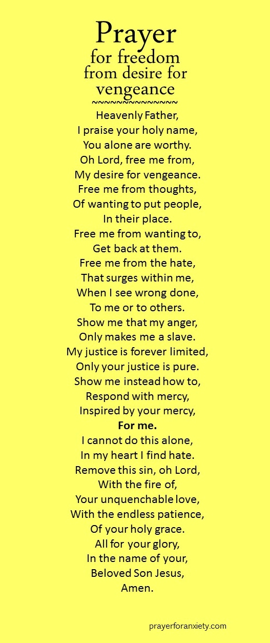 Freedom from desire for vengeance