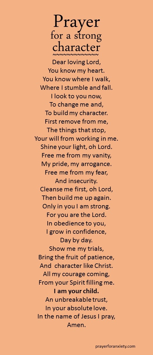 Prayer for a strong character