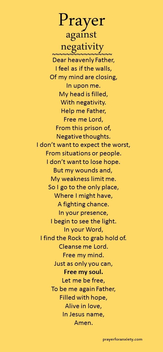 Prayer against negativity