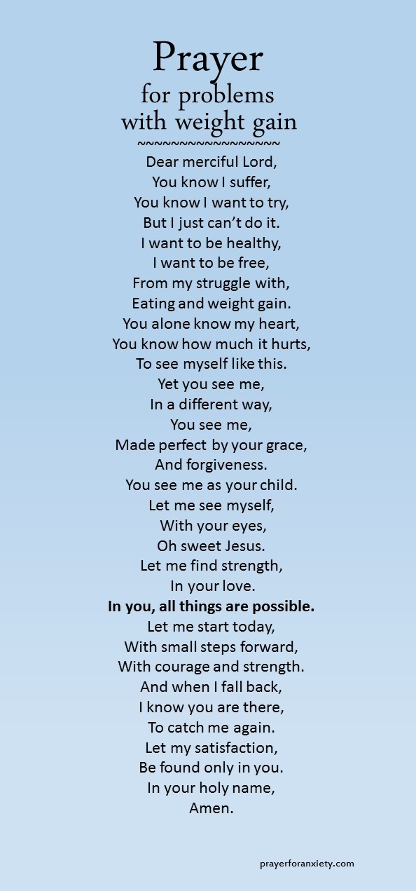 Prayer for problems with weight gain
