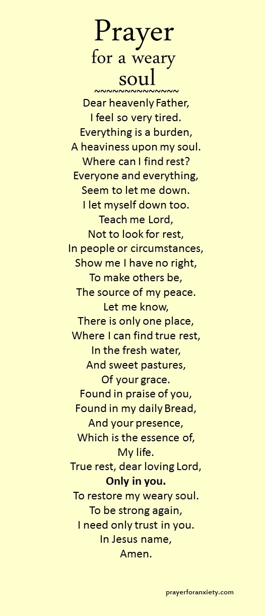 Prayer for a weary soul