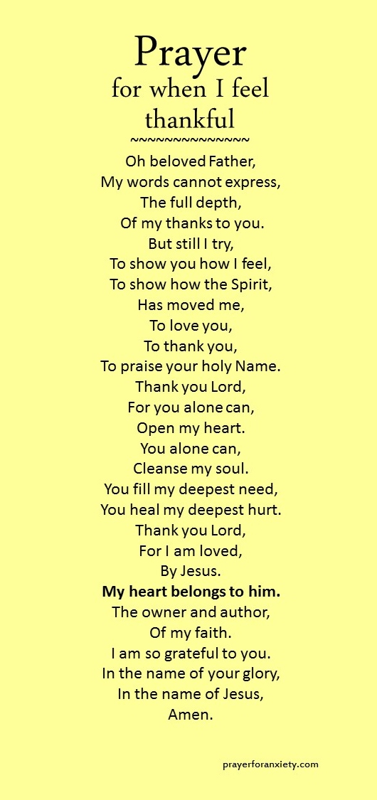 Prayer for when I feel thankful