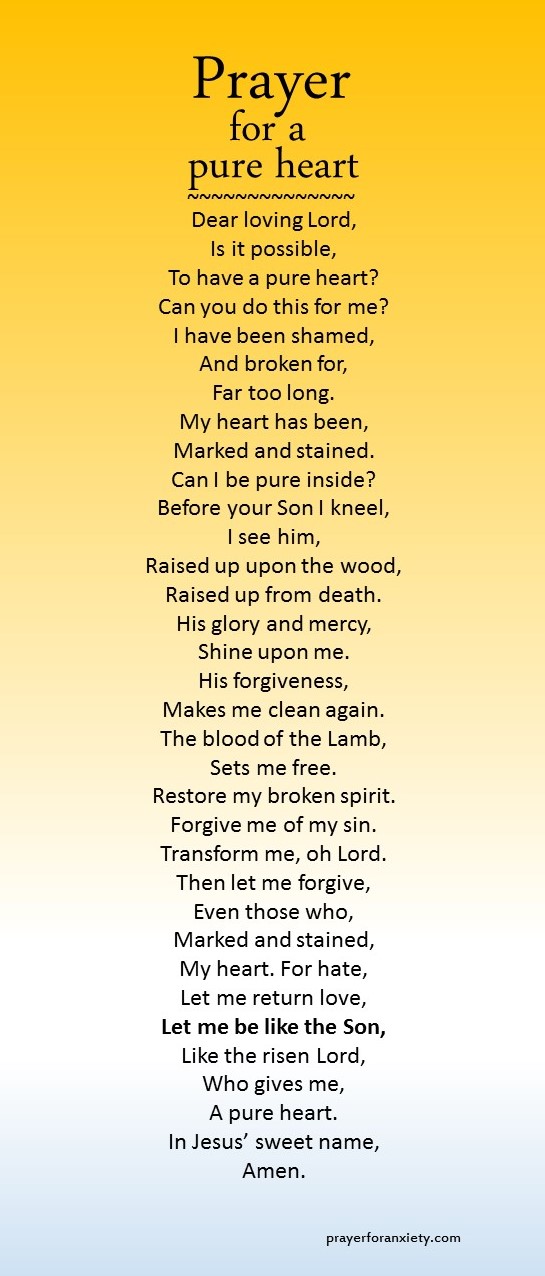 Prayer for a pure heart