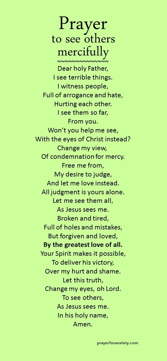 Prayer to see others mercifully