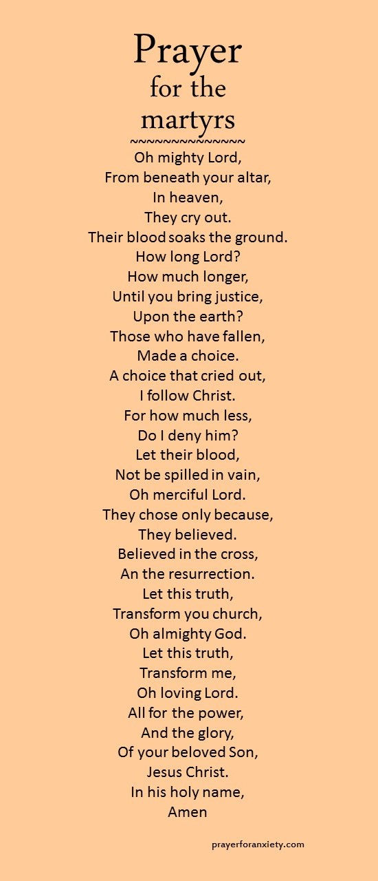 Prayer for the martyrs