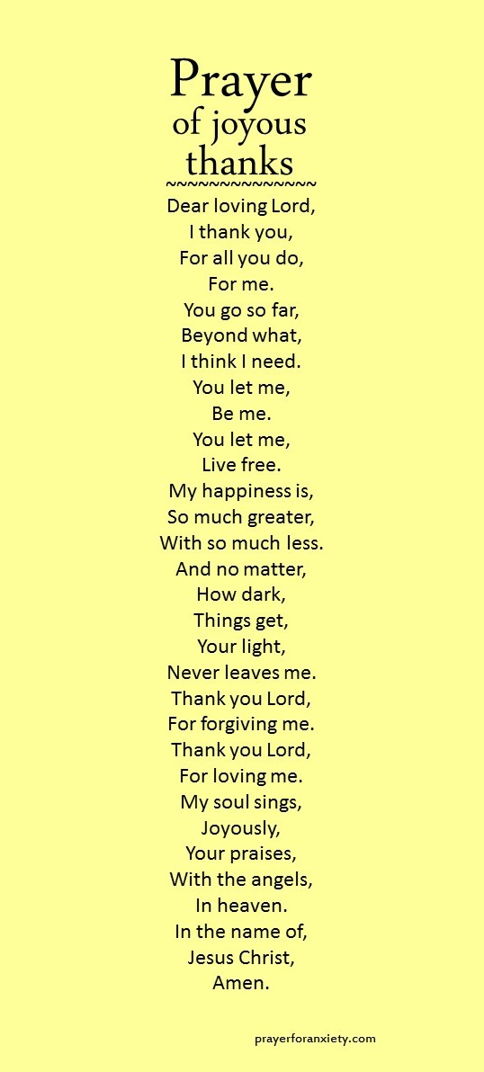 Prayer of joyous thanks