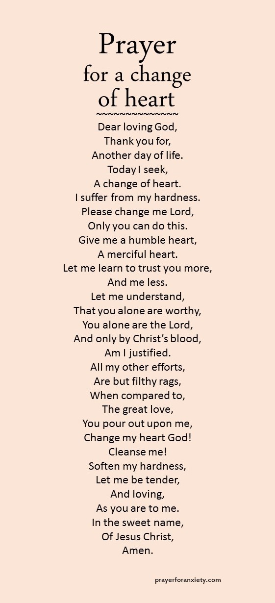 Prayer for a change of heart