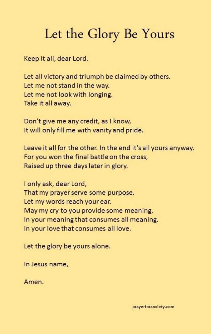 Let the glory be yours