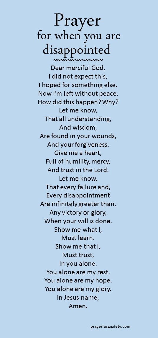 Prayer for when you are disappointed
