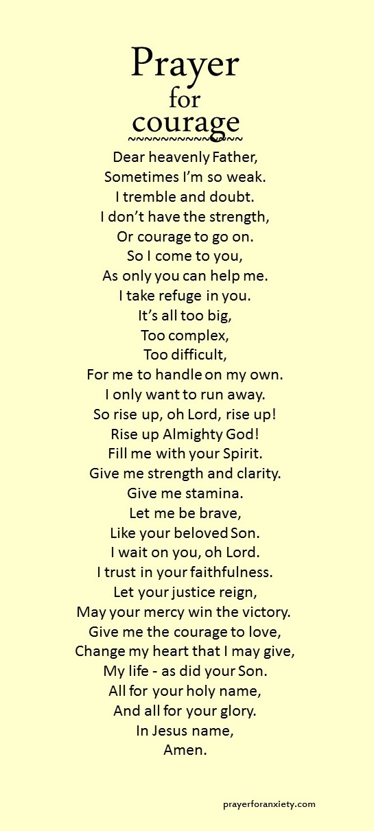 prayer for courage