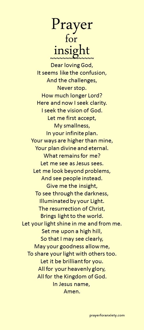 Prayer for insight