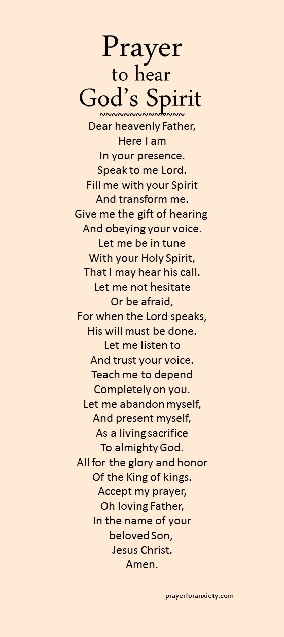 Prayer to hear God's Spirit