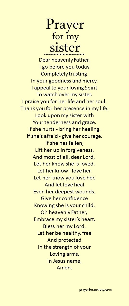 Prayer for my sister