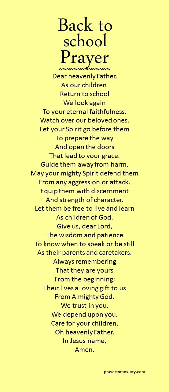 Back to school prayer