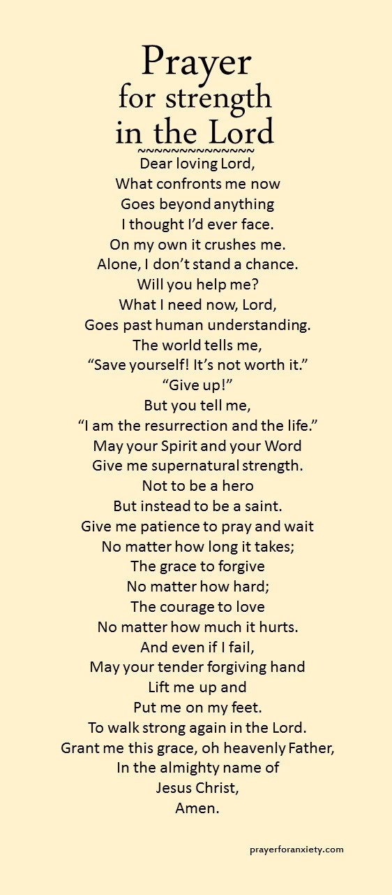 prayer for strength in the Lord