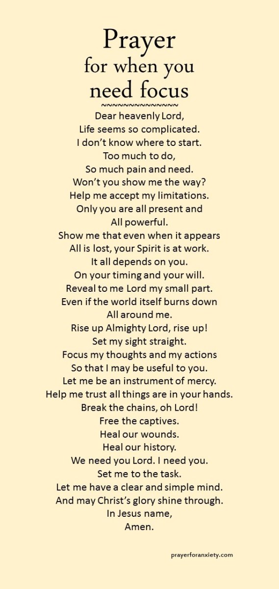 Prayer for focus