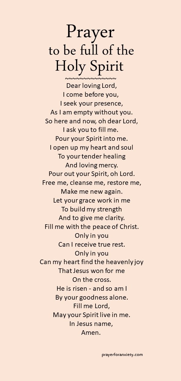 Prayer To The Holy Spirit PRAYING IN THE SPIRIT — Amazing Love