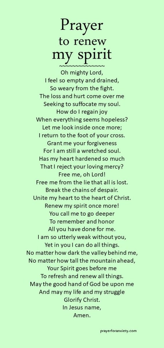 Prayer to renew my spirit