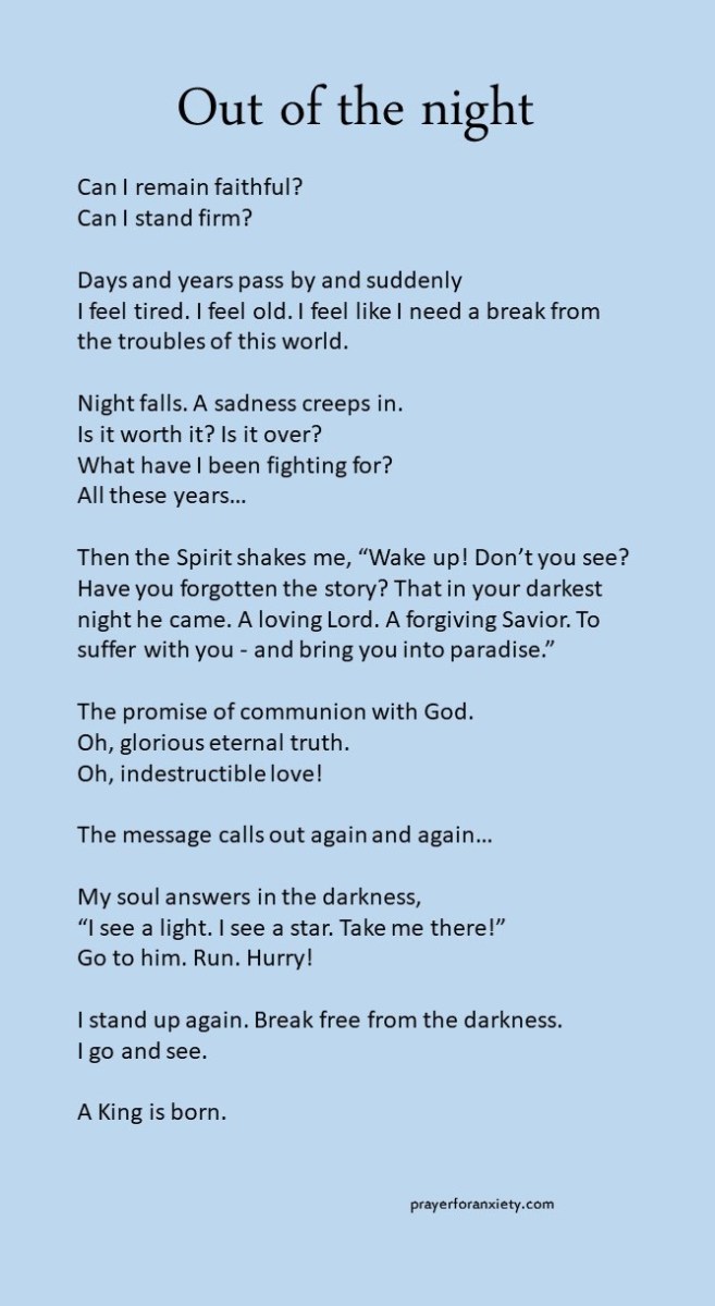 Out of the night text