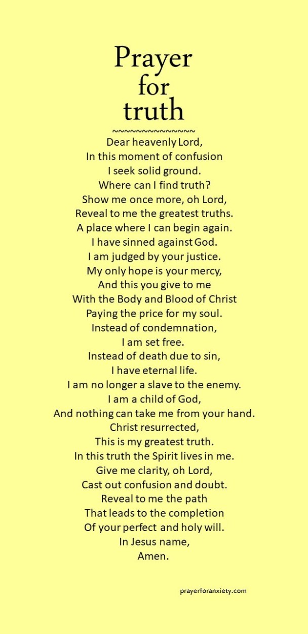 Image of prayer for truth based on faith in Jesus Christ. 