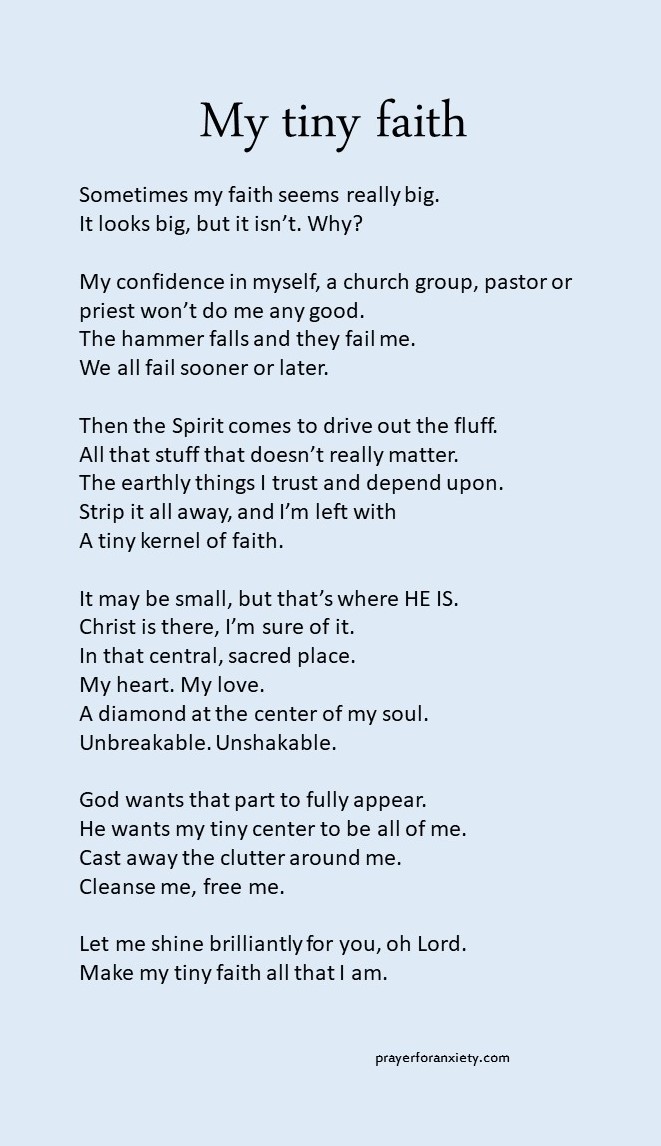 Text of reflection about how a little bit of faith goes a long way.