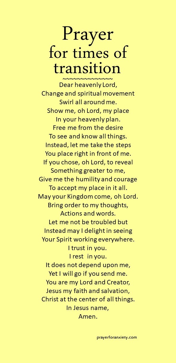 Image of text for Prayer for times of transition which can help you when you are facing changes in life