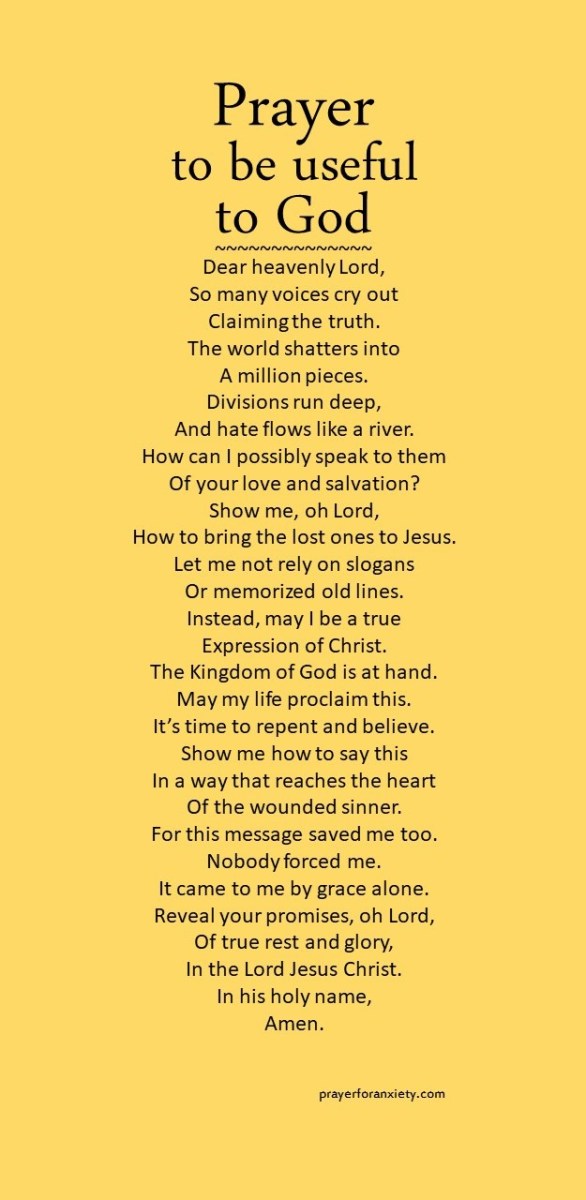 Image of text about being useful to God which means being humble and trusting. 