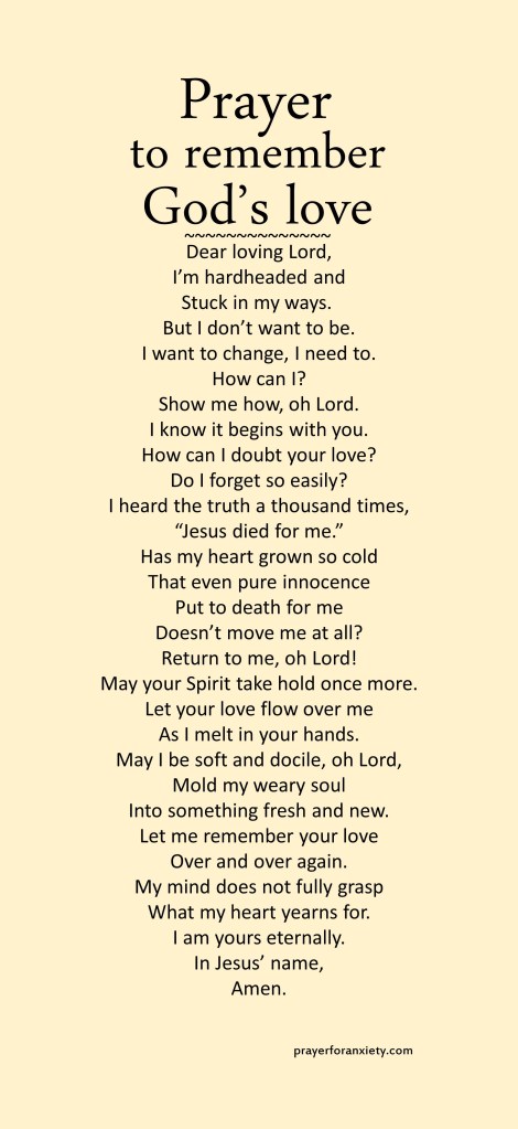 Prayer to remember God’s love | Prayer For Anxiety
