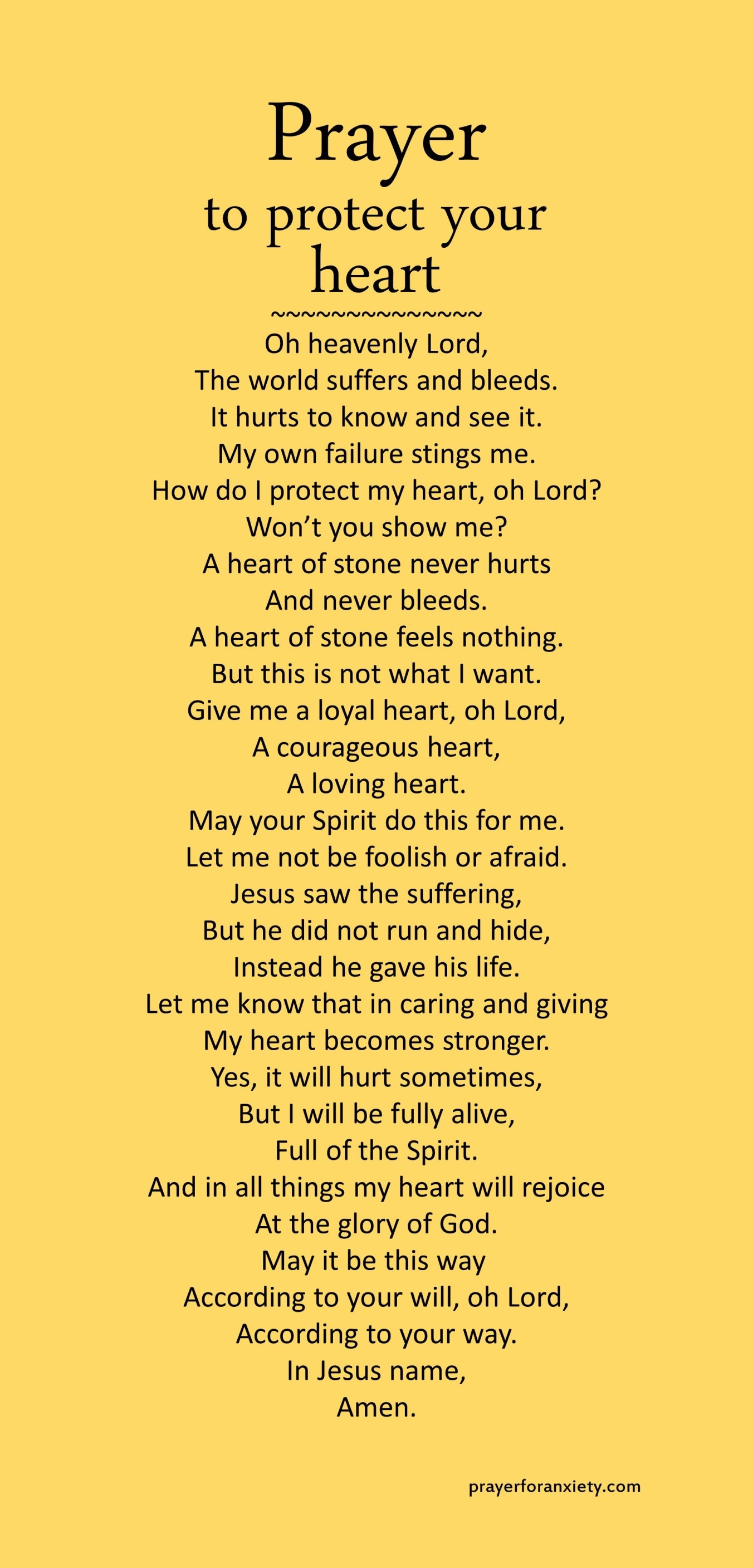 Prayer to protect your heart | Prayer For Anxiety