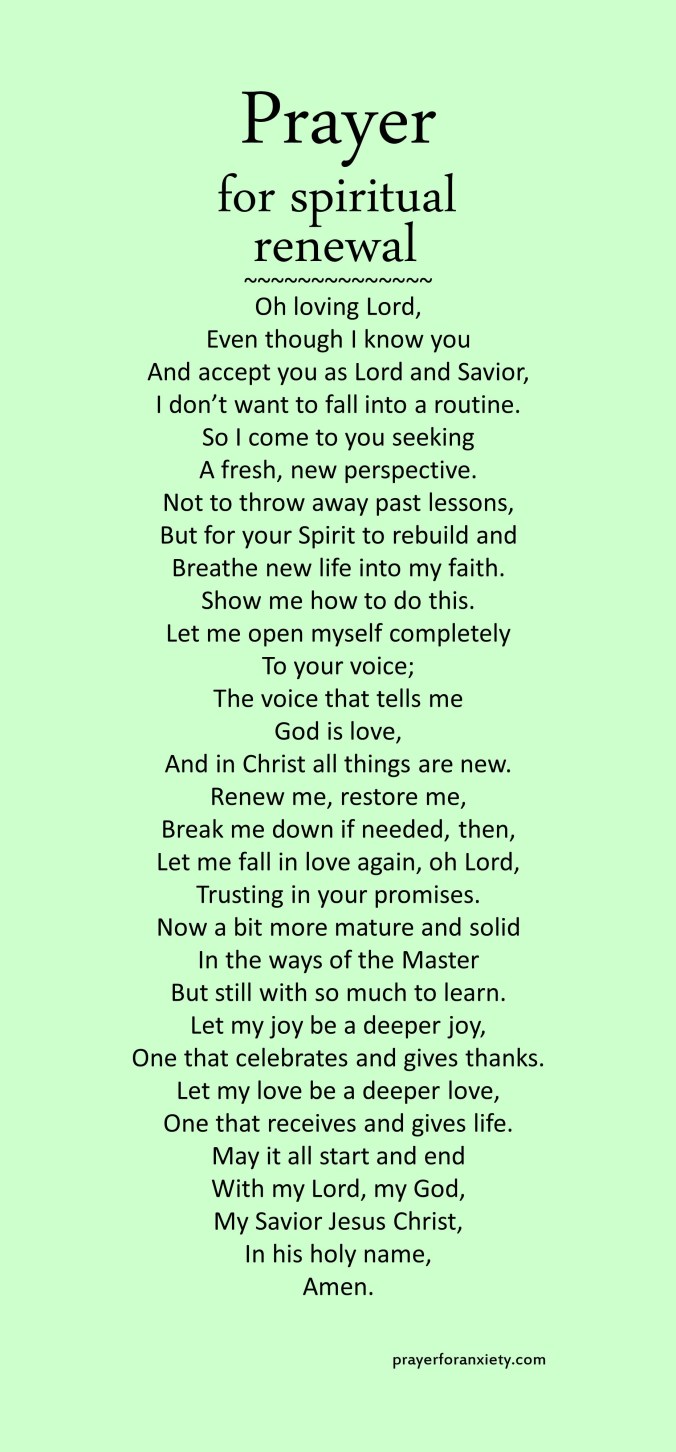 Image of text for Prayer for spiritual renewal to encourage you to rediscover and revive your relationship with God.