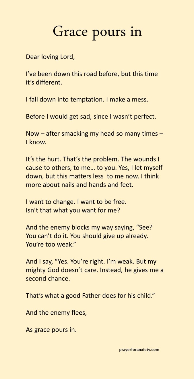 A short reflection about God's patience and grace to encourage you to keep going even when you fall down.