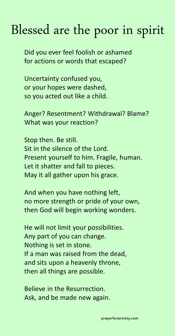 Blessed are the poor in spirit