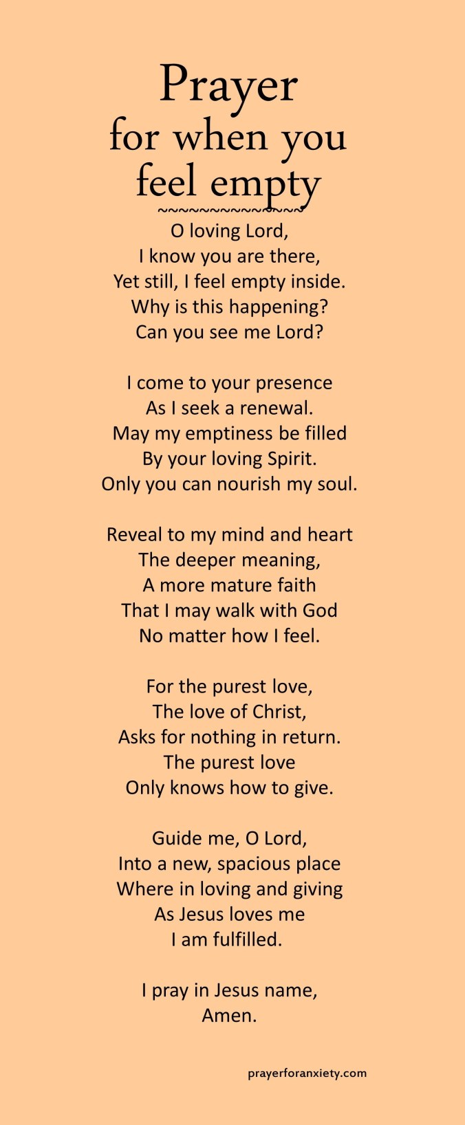 Prayer for when you feel empty