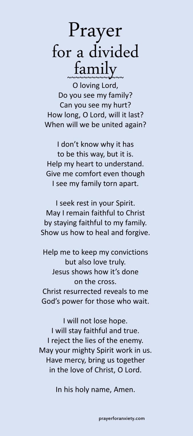 Prayer for a divided family