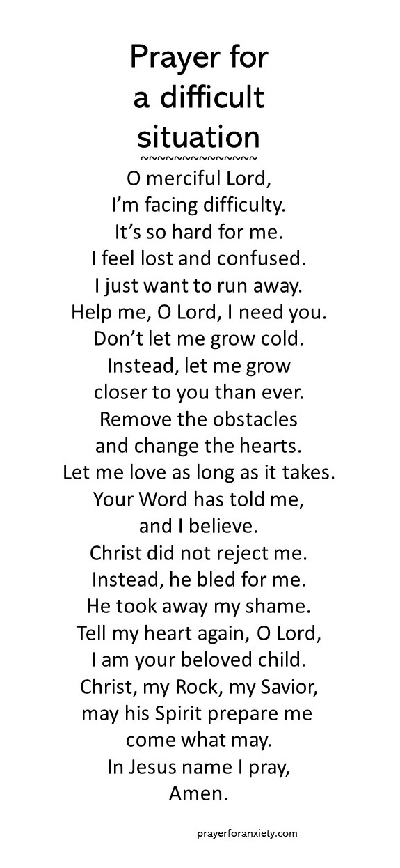 Prayer for a difficult situation