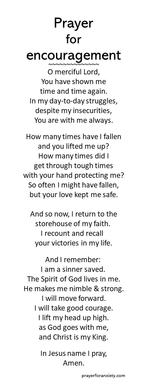 Image of text of Prayer for encouragement