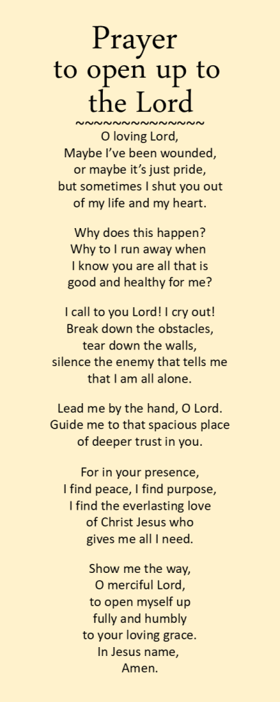 Prayer to open up to the Lord